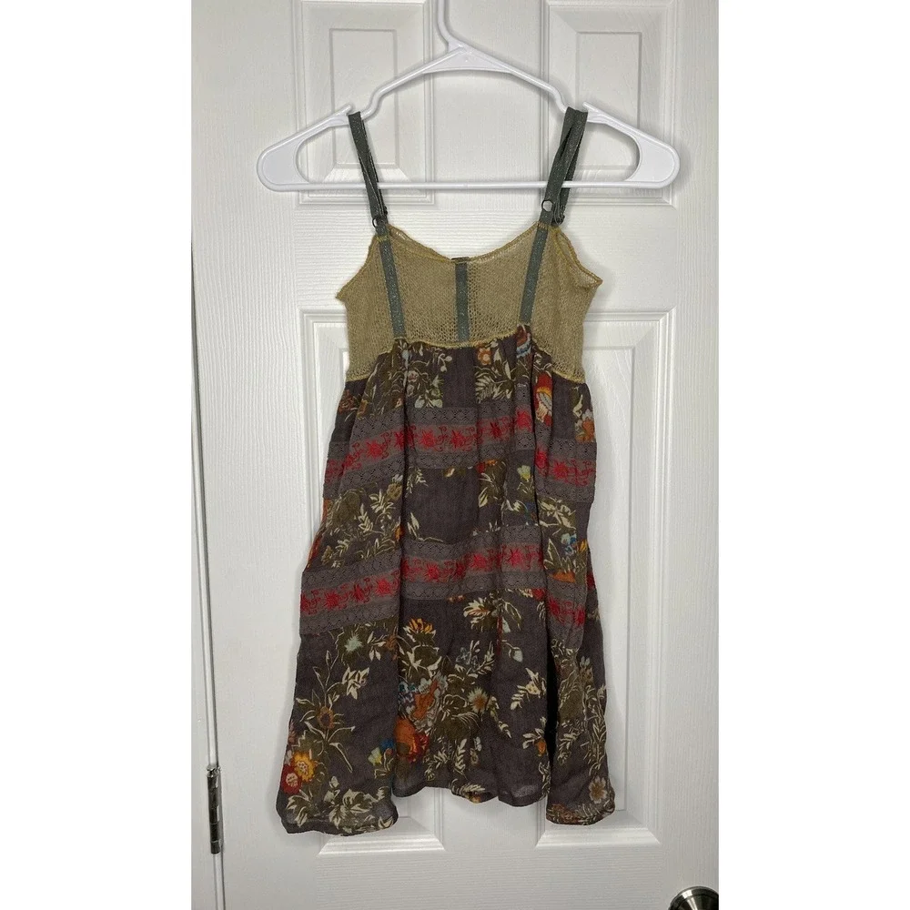 Free People Women's Mohair Wool Sheer Tank Top Multicolor 2 Embroidered Boho‎